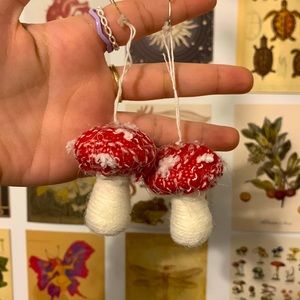 Mushroom hanging earrings